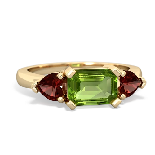 peridot-garnet timeless ring