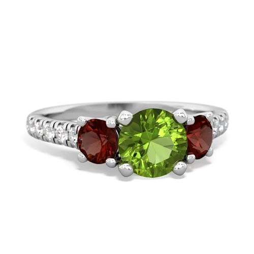 peridot-garnet trellis pave ring