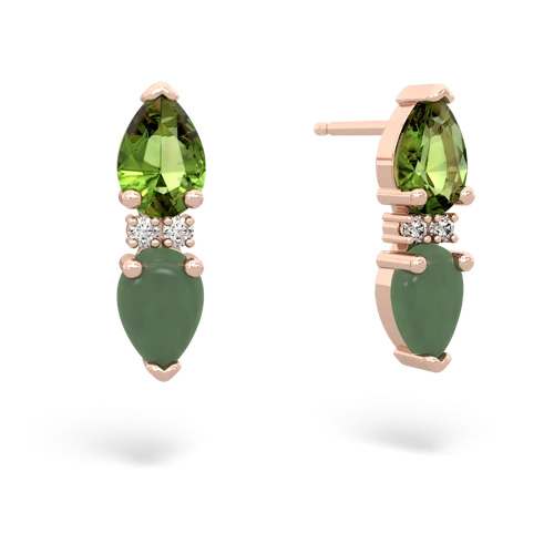 peridot-jade bowtie earrings