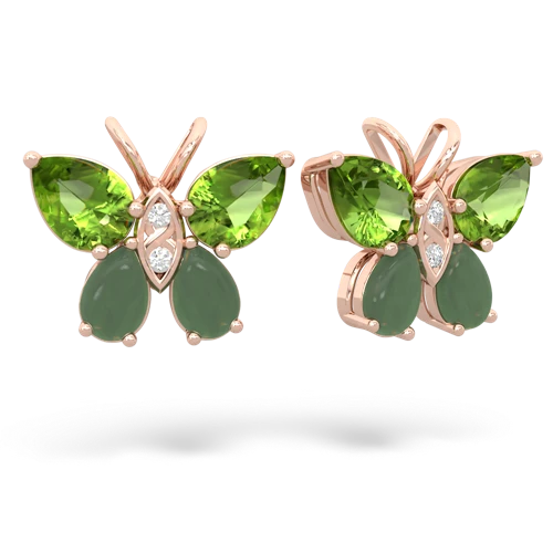 peridot-jade butterfly earrings