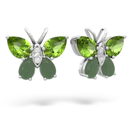 peridot-jade butterfly earrings
