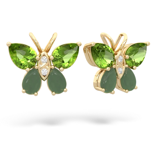 peridot-jade butterfly earrings