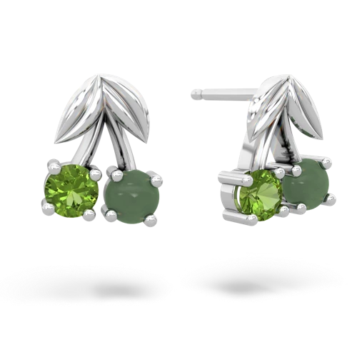 peridot-jade cherries earrings