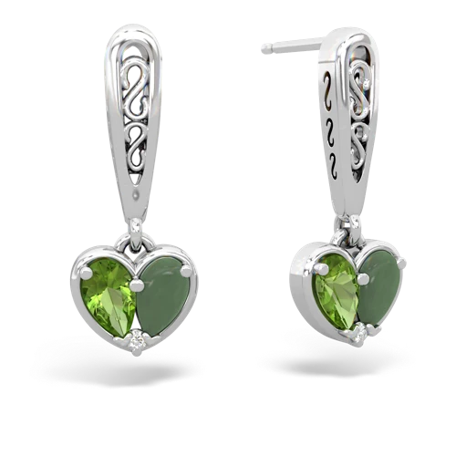 peridot-jade filligree earrings