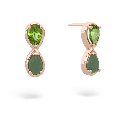 peridot-jade infinity earrings