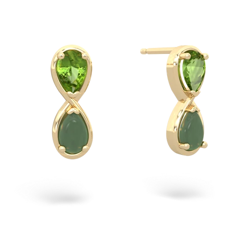 peridot-jade infinity earrings