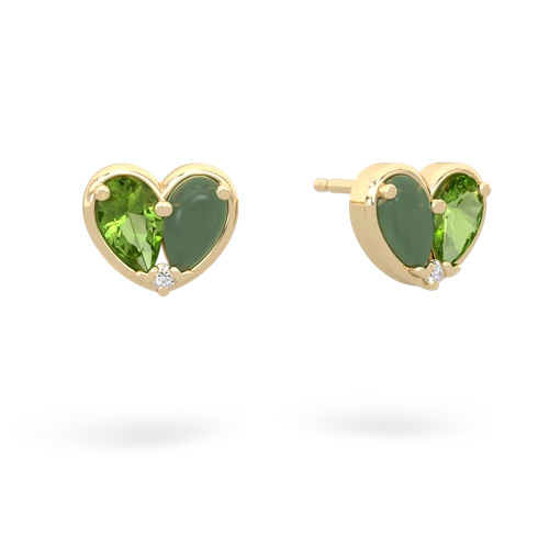 peridot-jade one heart earrings