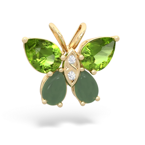 peridot-jade butterfly pendant