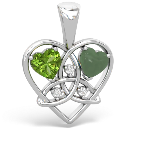 peridot-jade celtic heart pendant