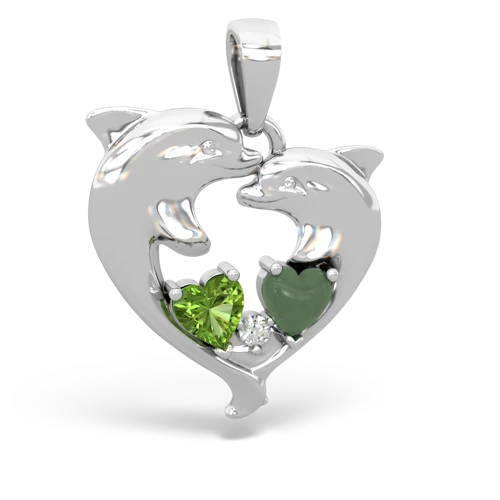 peridot-jade dolphins pendant
