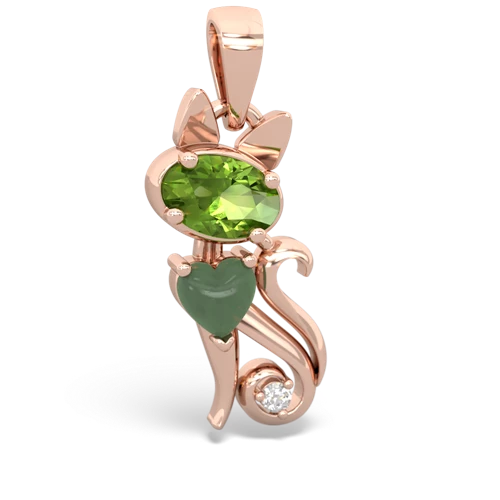 peridot-jade kitten pendant