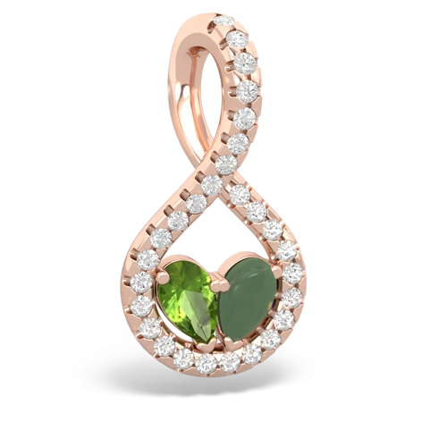 peridot-jade pave twist pendant