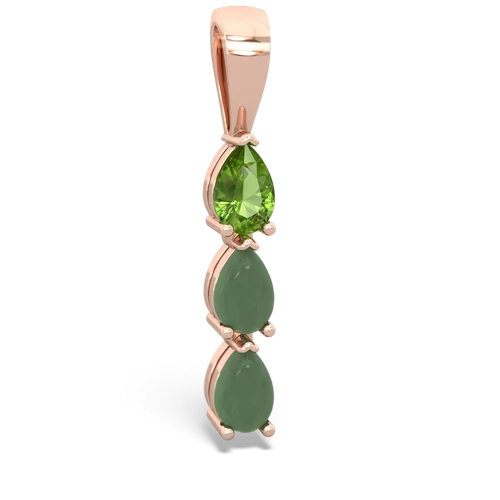 peridot-jade three stone pendant