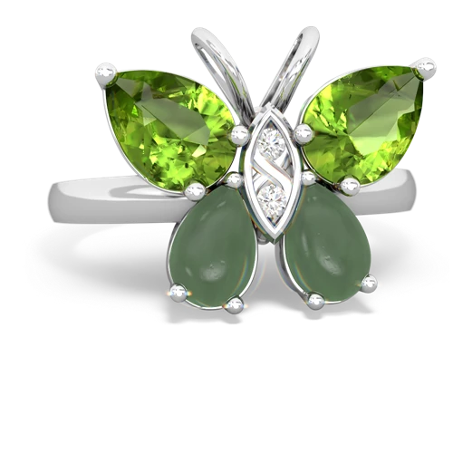 peridot-jade butterfly ring