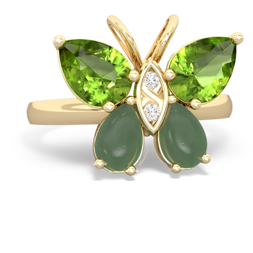 peridot-jade butterfly ring