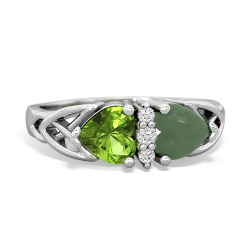 peridot-jade celtic ring