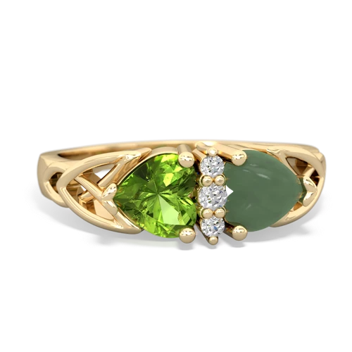 peridot-jade celtic ring