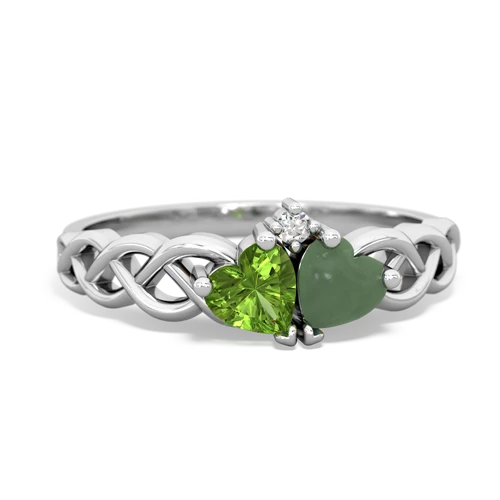 peridot-jade celtic braid ring