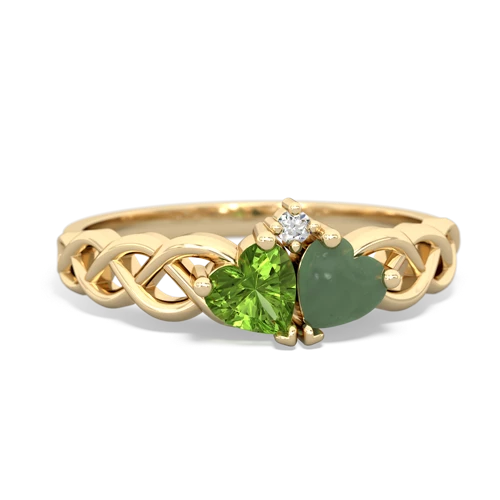 peridot-jade celtic braid ring