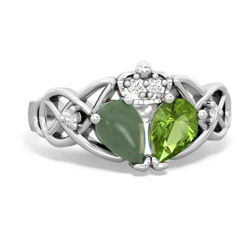 peridot-jade claddagh ring