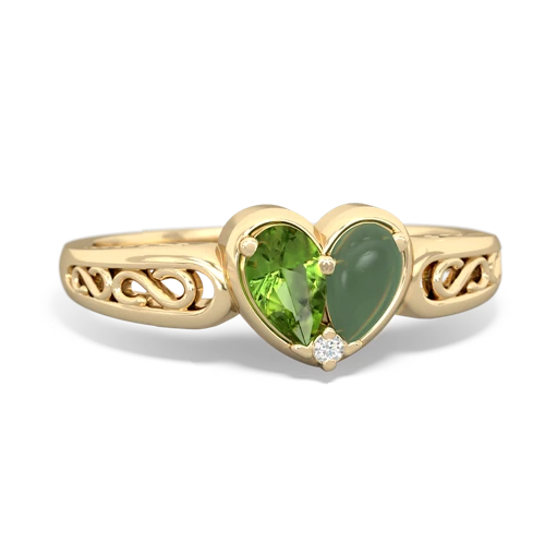 peridot-jade filligree ring