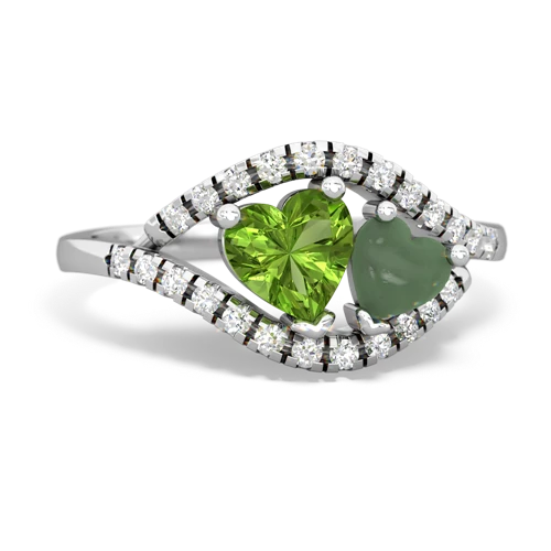 peridot-jade mother child ring