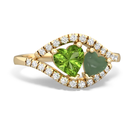 peridot-jade mother child ring