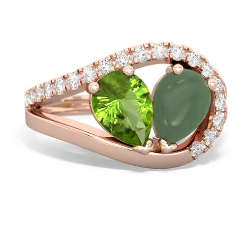 peridot-jade pave heart ring