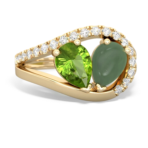 peridot-jade pave heart ring