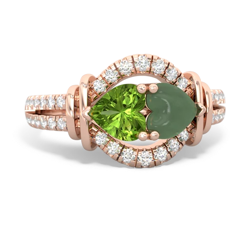 peridot-jade pave keepsake ring