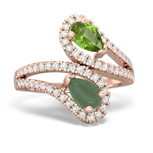 peridot-jade pave swirls ring