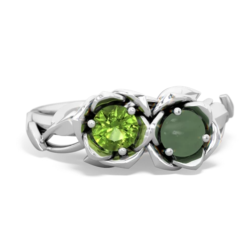 peridot-jade roses ring