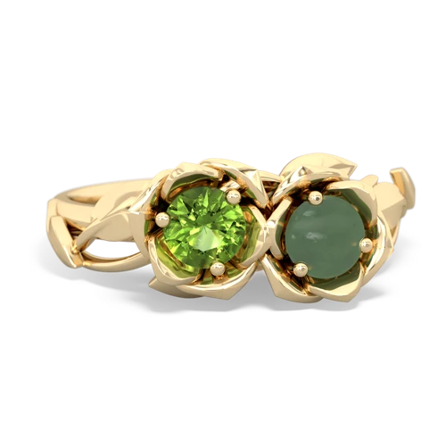 peridot-jade roses ring