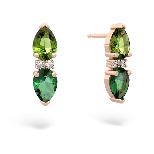 peridot-lab emerald bowtie earrings