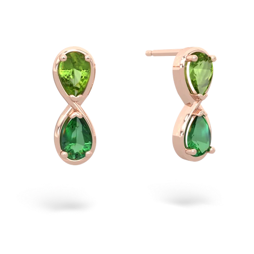 peridot-lab emerald infinity earrings