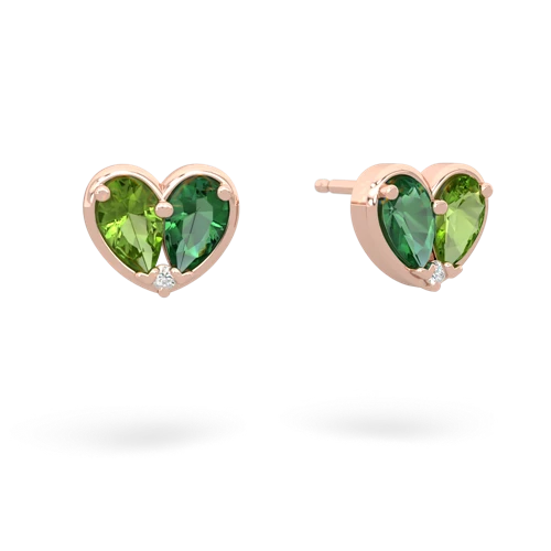 peridot-lab emerald one heart earrings