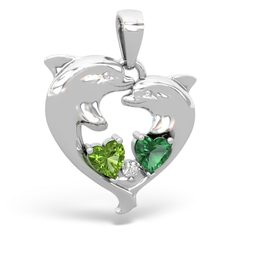 peridot-lab emerald dolphins pendant