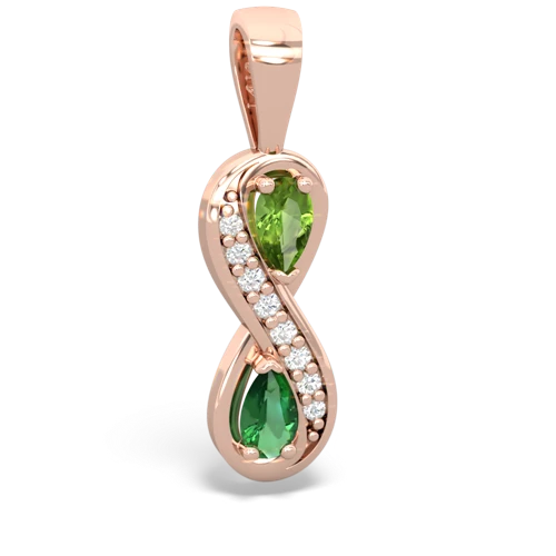 peridot-lab emerald keepsake infinity pendant