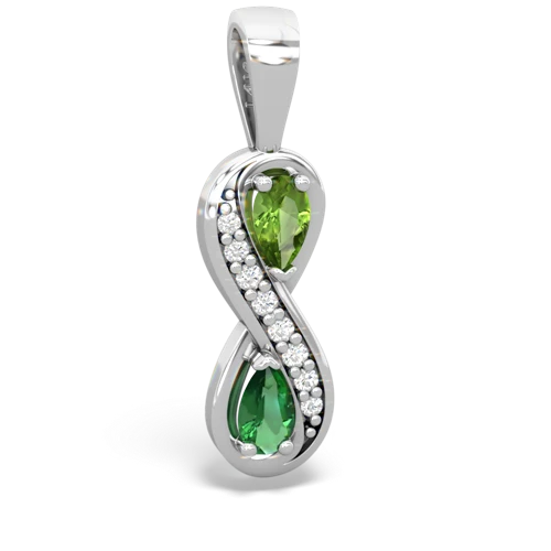 peridot-lab emerald keepsake infinity pendant