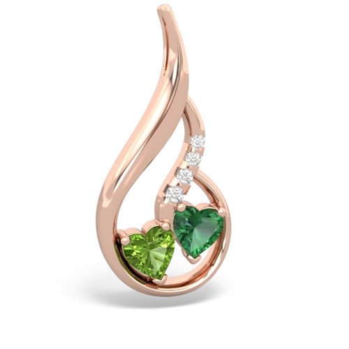 peridot-lab emerald keepsake swirl pendant