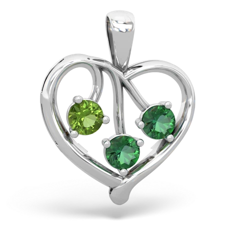 peridot-lab emerald love heart pendant