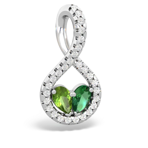 peridot-lab emerald pave twist pendant