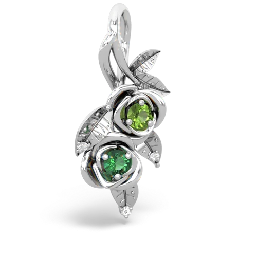 peridot-lab emerald rose vine pendant