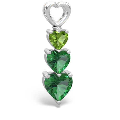 peridot-lab emerald three stone pendant