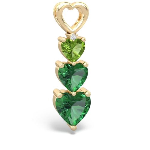 Peridot Genuine Peridot with Lab Created Emerald and Lab Created Sapphire Past Present Future pendant Pendant