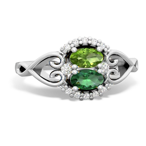 peridot-lab emerald antique keepsake ring