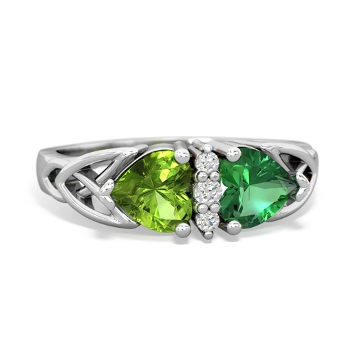 peridot-lab emerald celtic ring