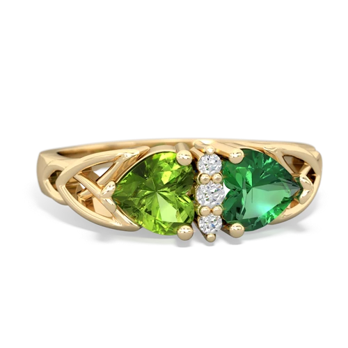 peridot-lab emerald celtic ring