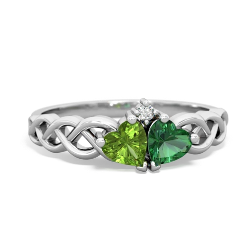 peridot-lab emerald celtic braid ring