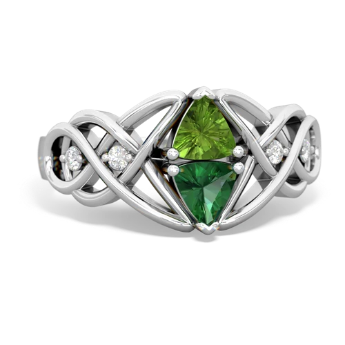 peridot-lab emerald celtic knot ring
